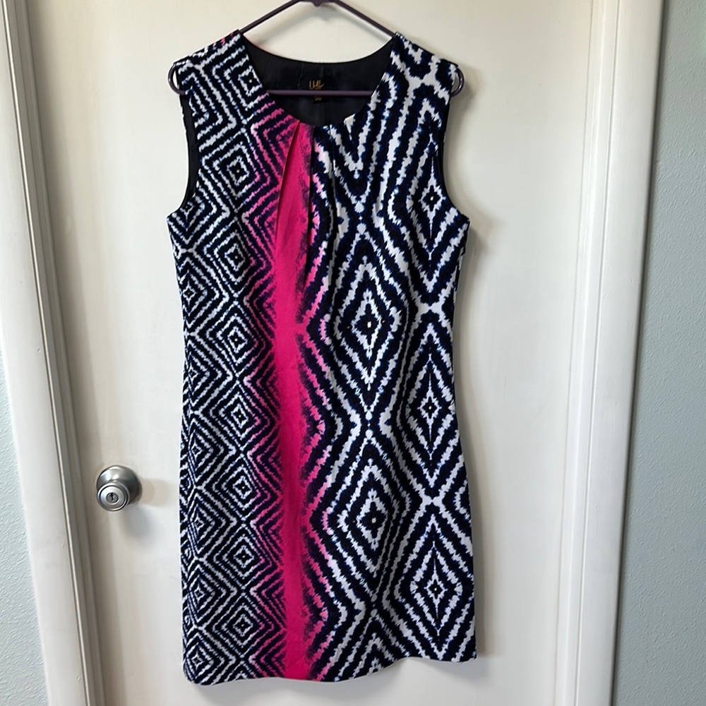 Pink and Black Sleeveless Sheath Mini Dress for Work or Fun!